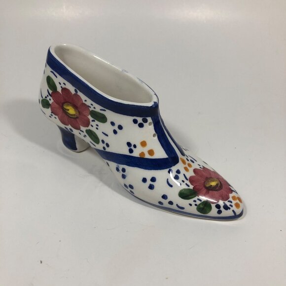 Ceramicas Benjamin Catalan Porcelain Victorian Painted Shoe Spain Home Decor - Picture 1 of 6